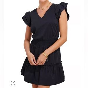 Vineyard Vines Harbor Smocked Waist Dress in black size XXS